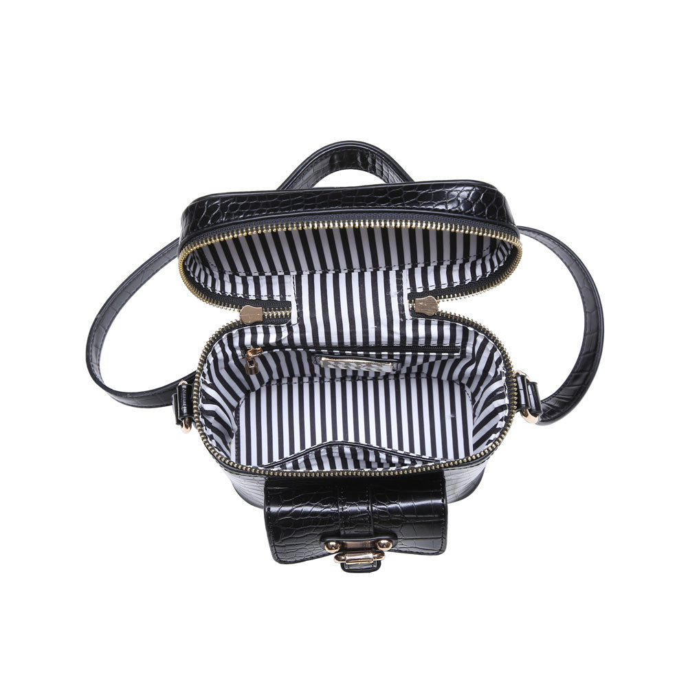 Product Image of Moda Luxe Voyage Croc Crossbody 842017115892 View 4 | Black