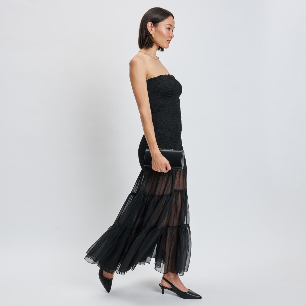 Woman wearing Black Sol and Selene Sienna Evening Bag 842017139737 View 2 | Black