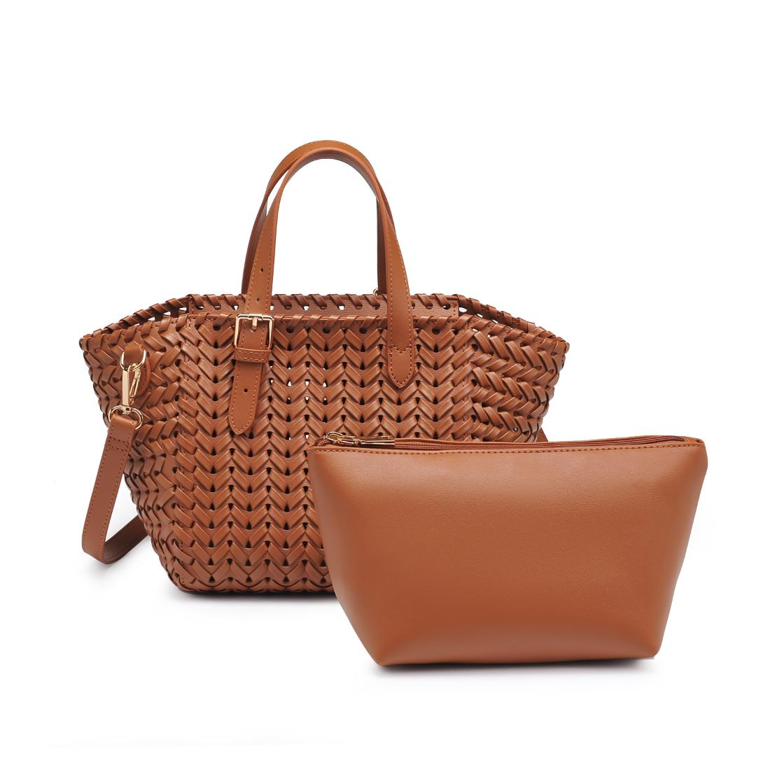 Woman wearing Café Moda Luxe Estelle Tote 842017137764 View 7 | Café