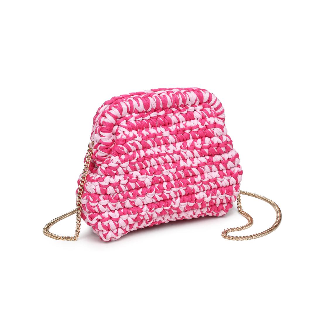 Woman wearing Hot Pink Moda Luxe Raya Clutch 842017138389 View 6 | Hot Pink