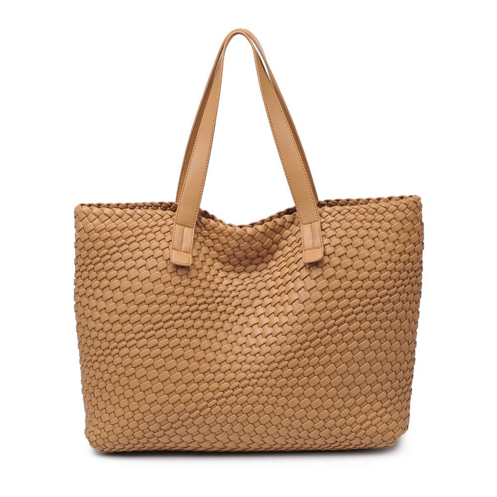 Woman wearing Tan Moda Luxe Piquant Tote 842017135609 View 5 | Tan