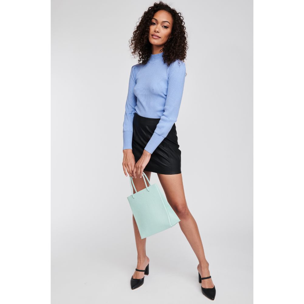 Woman wearing Mint Moda Luxe Piper Tote 842017125129 View 3 | Mint