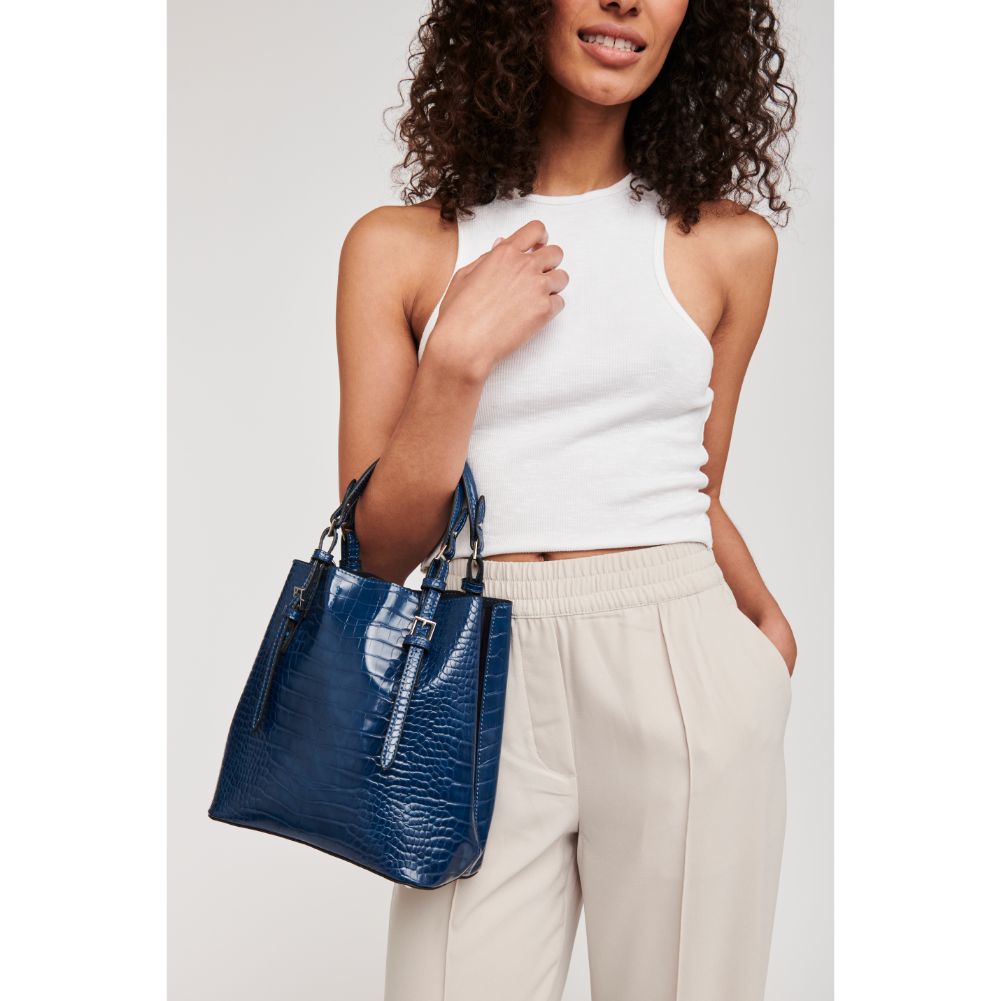 Woman wearing Midnight Moda Luxe Kirsten Crossbody 842017126294 View 2 | Midnight