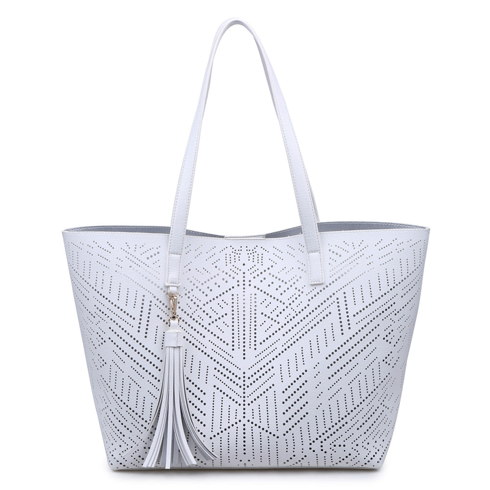 Product Image of Moda Luxe Wanderlust Tote 842017110958 View 1 | White