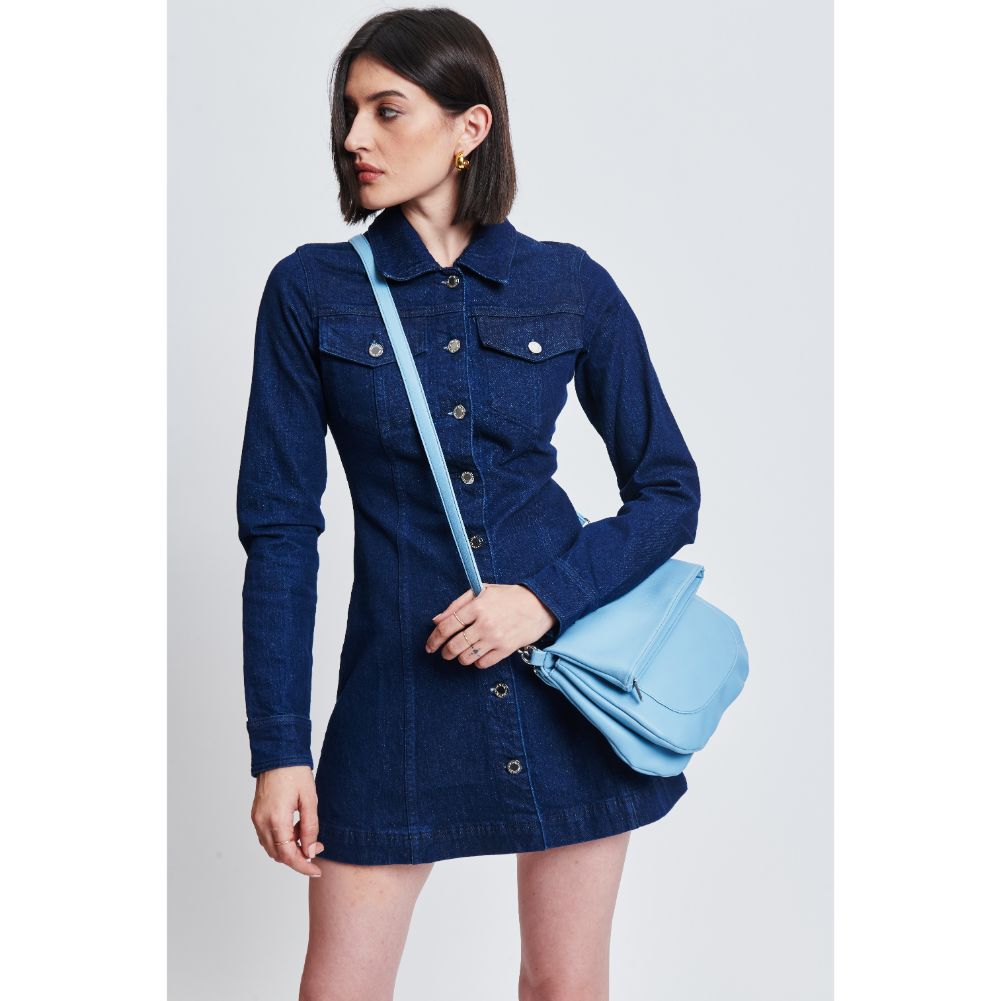 Woman wearing Sky Blue Sol and Selene Blake Crossbody 842017132691 View 2 | Sky Blue