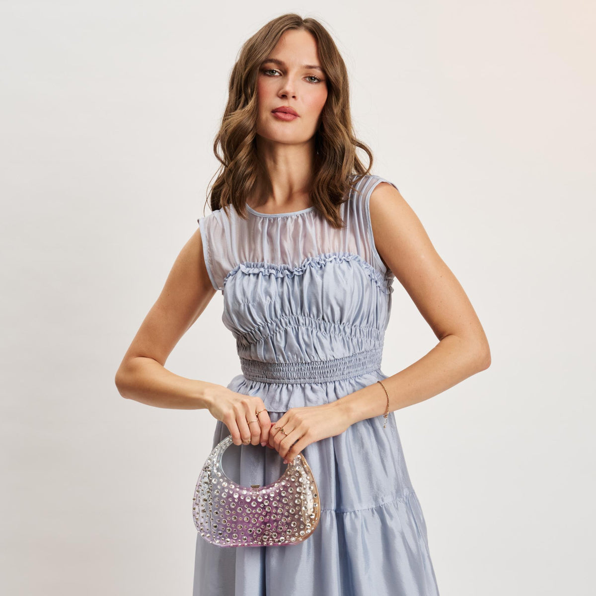Woman wearing Multi Moda Luxe Vianca Evening Bag 842017133995 View 4 | Multi
