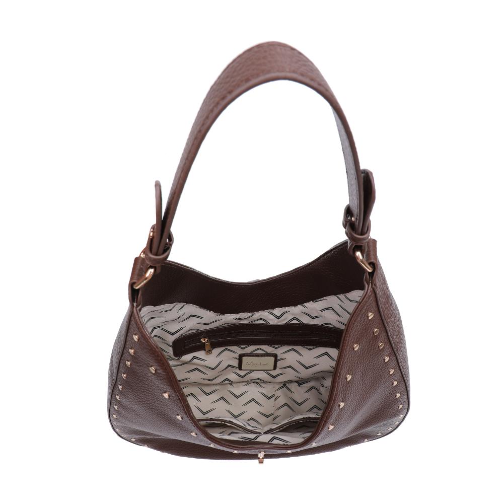 Woman wearing Chocolate Moda Luxe Oliva Hobo 842017136132 View 9 | Chocolate
