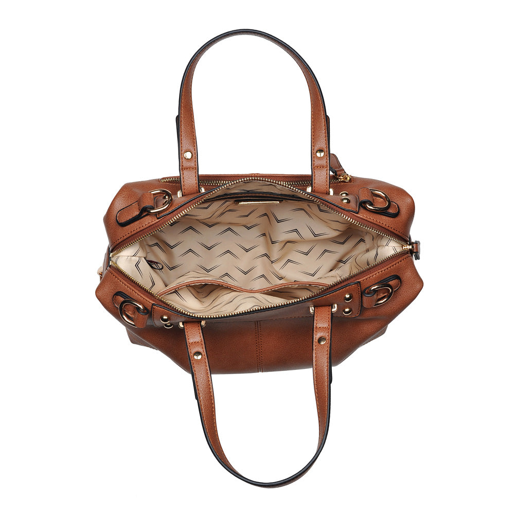 Product Image of Moda Luxe Broadway Patina Satchel 842017117339 View 4 | Tan