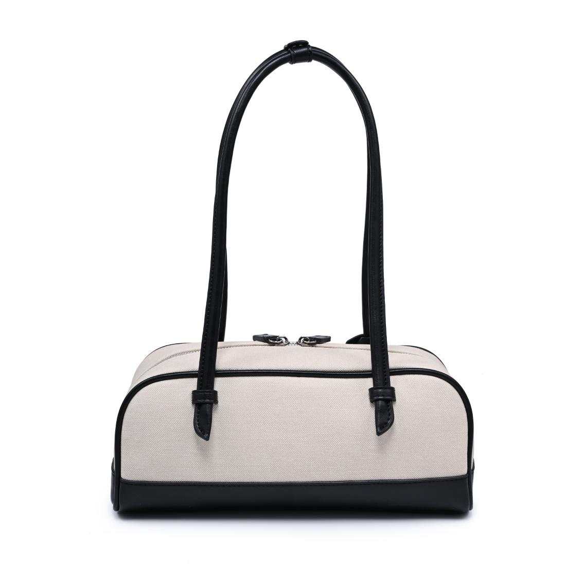 Woman wearing Ivory Black Moda Luxe Paloma - Canvas Shoulder Bag 842017140382 View 7 | Ivory Black
