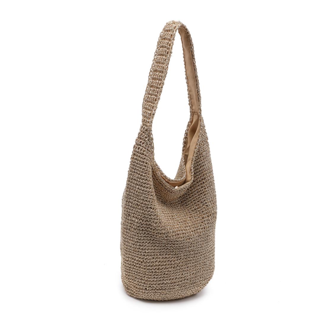 Woman wearing Gold Moda Luxe Starla Tote 842017141143 View 6 | Gold