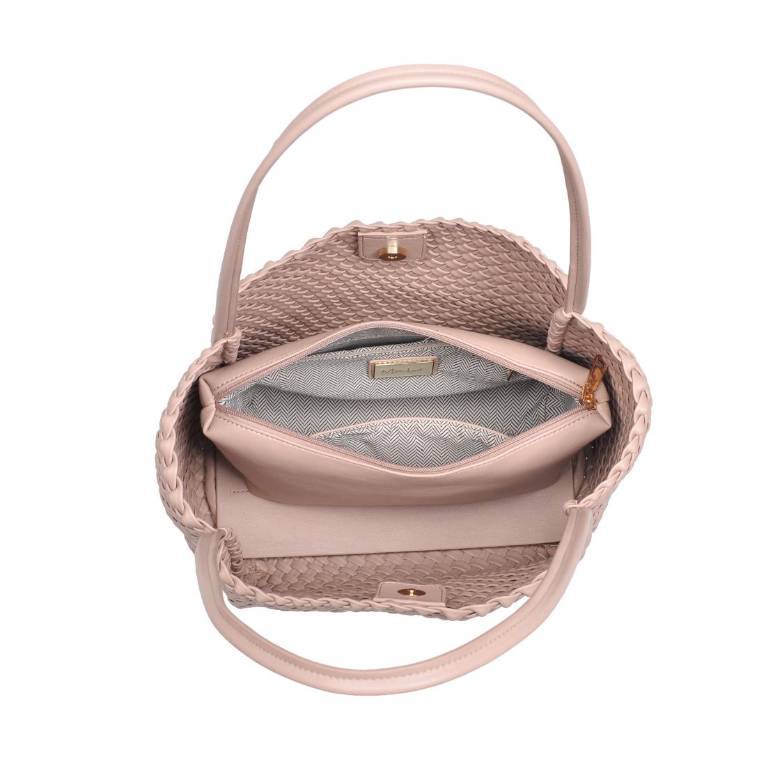 Woman wearing Nude Moda Luxe Gladys Tote 842017137269 View 9 | Nude