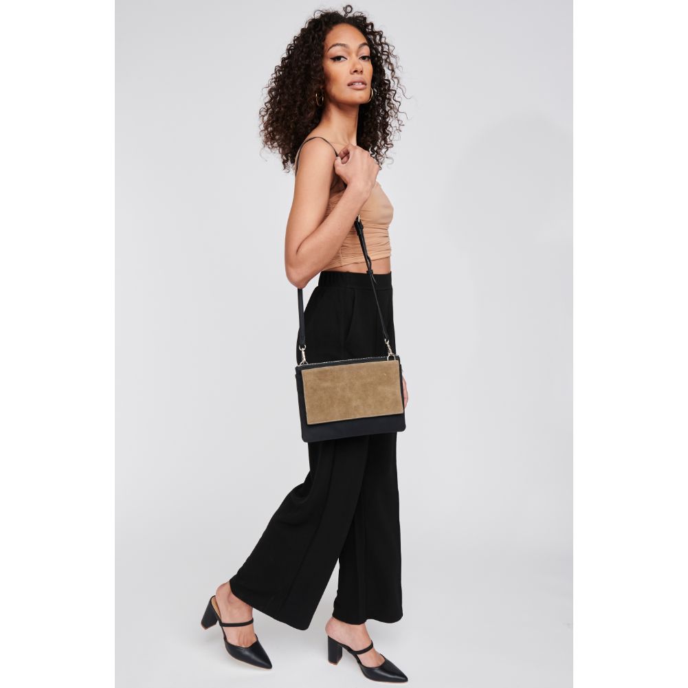 Woman wearing Olive Moda Luxe Regan Crossbody 842017109600 View 4 | Olive