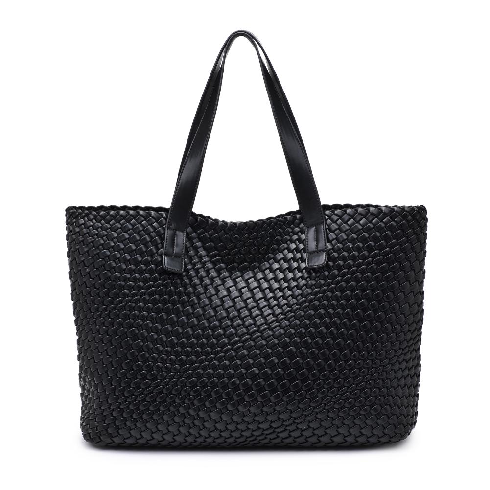 Woman wearing Black Moda Luxe Piquant Tote 842017135586 View 5 | Black