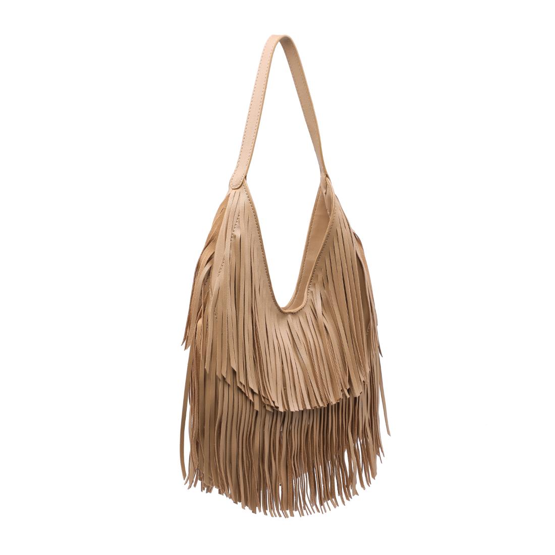 Woman wearing Natural Moda Luxe Stevie Hobo 842017141136 View 6 | Natural