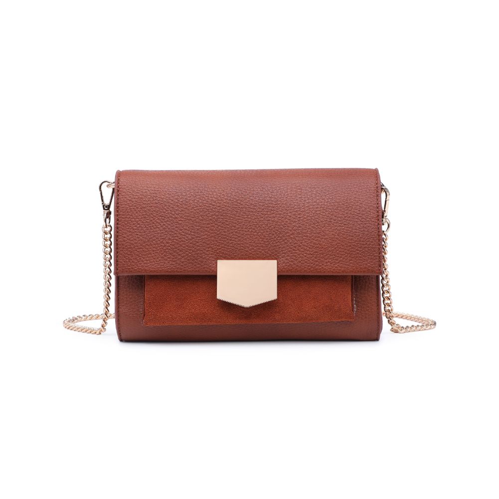 Woman wearing Cognac Moda Luxe Hazel Crossbody 842017130819 View 5 | Cognac