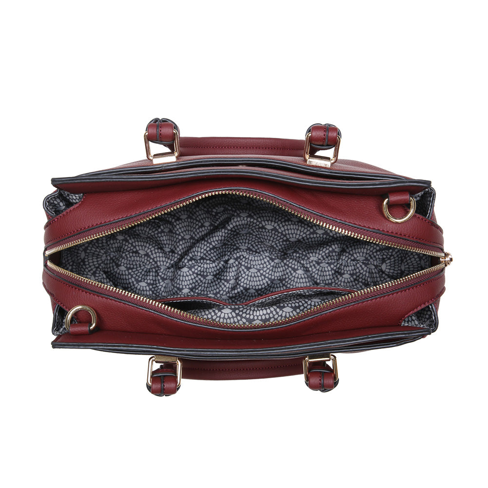 Product Image of Moda Luxe Boston Satchel 842017115717 View 4 | Burgundy