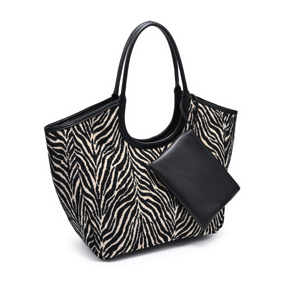 Moda Luxe Delilah - Zebra Tote 842017142805 View 6 | Black Beige