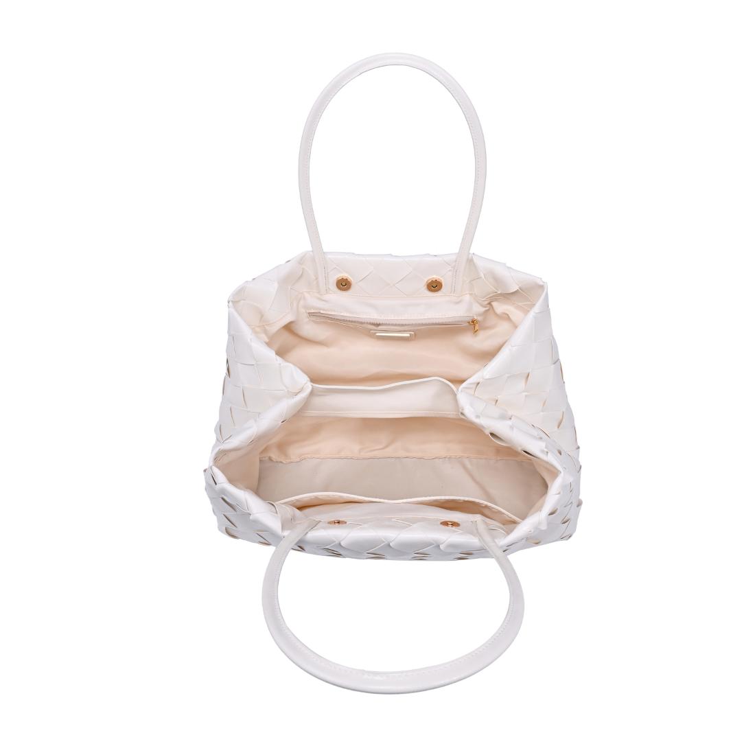 Woman wearing Cream Moda Luxe Elsy Satchel 842017140955 View 9 | Cream