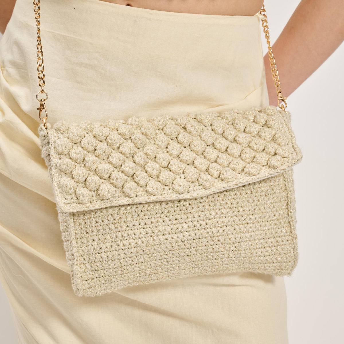 Woman wearing Ivory Moda Luxe Celeste Crossbody 842017137801 View 1 | Ivory