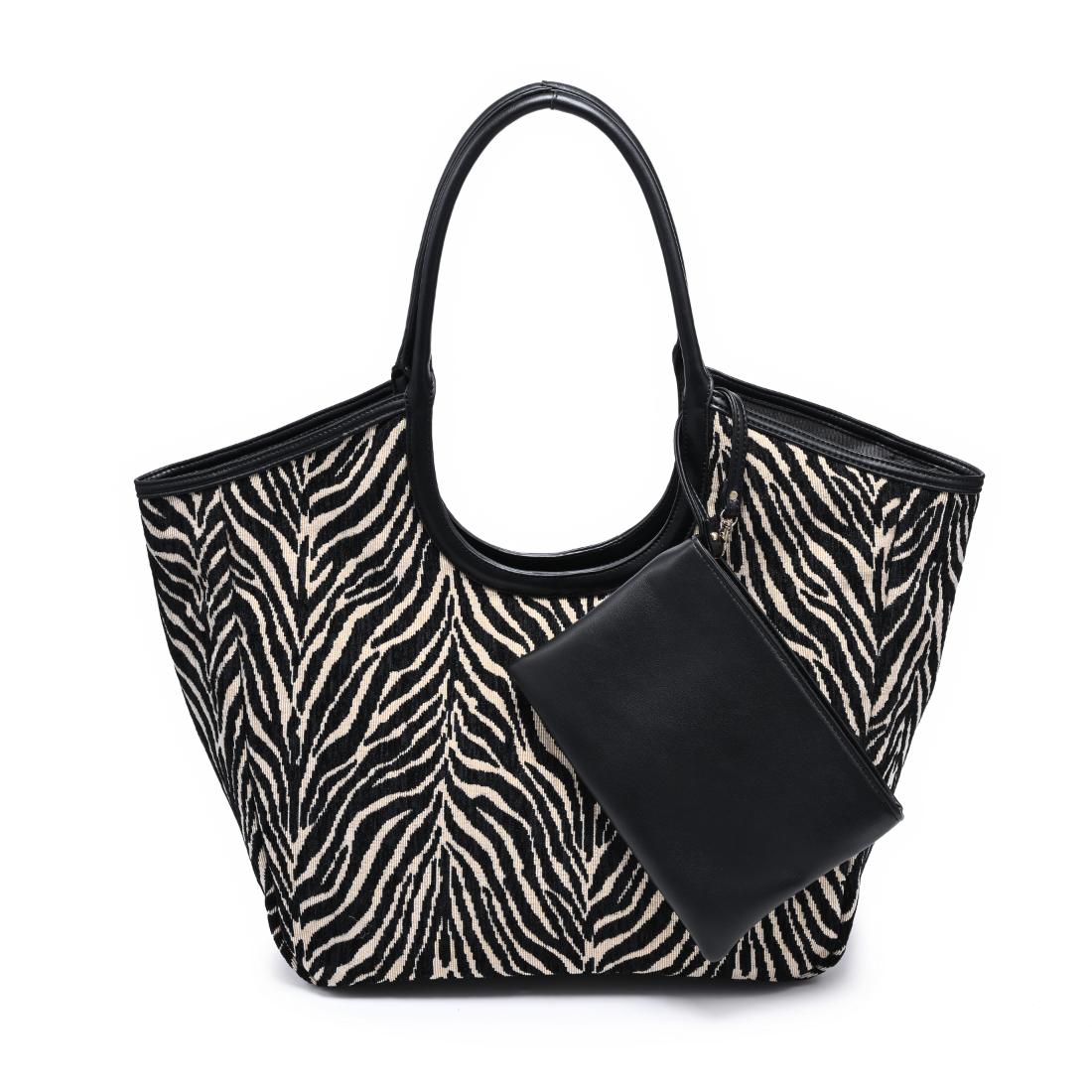Moda Luxe Delilah - Zebra Tote 842017142805 View 5 | Black Beige