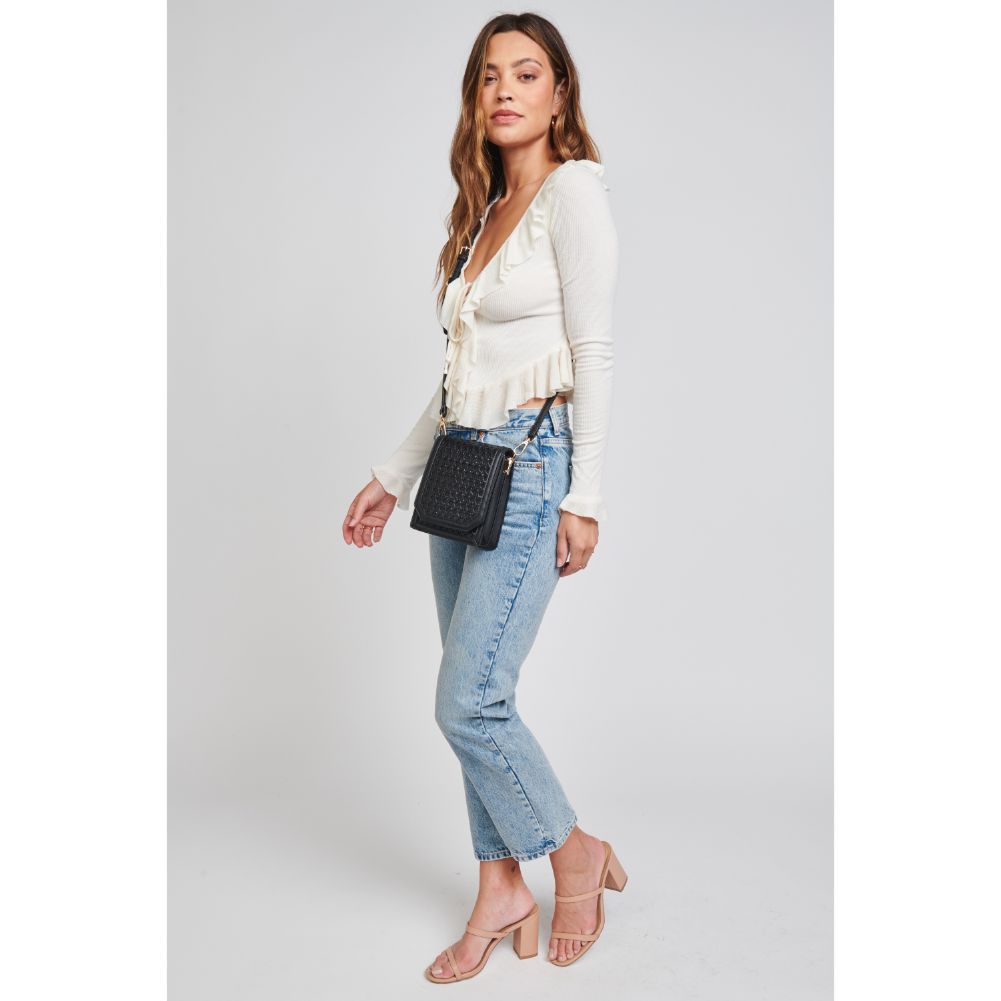 Woman wearing Black Moda Luxe Remi Crossbody 842017124139 View 2 | Black