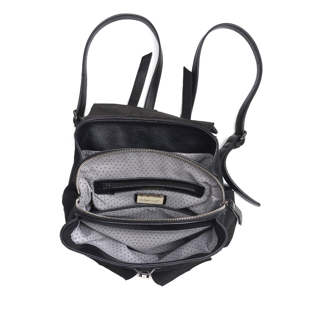 Woman wearing Black Moda Luxe Charlie Backpack 842017127024 View 9 | Black