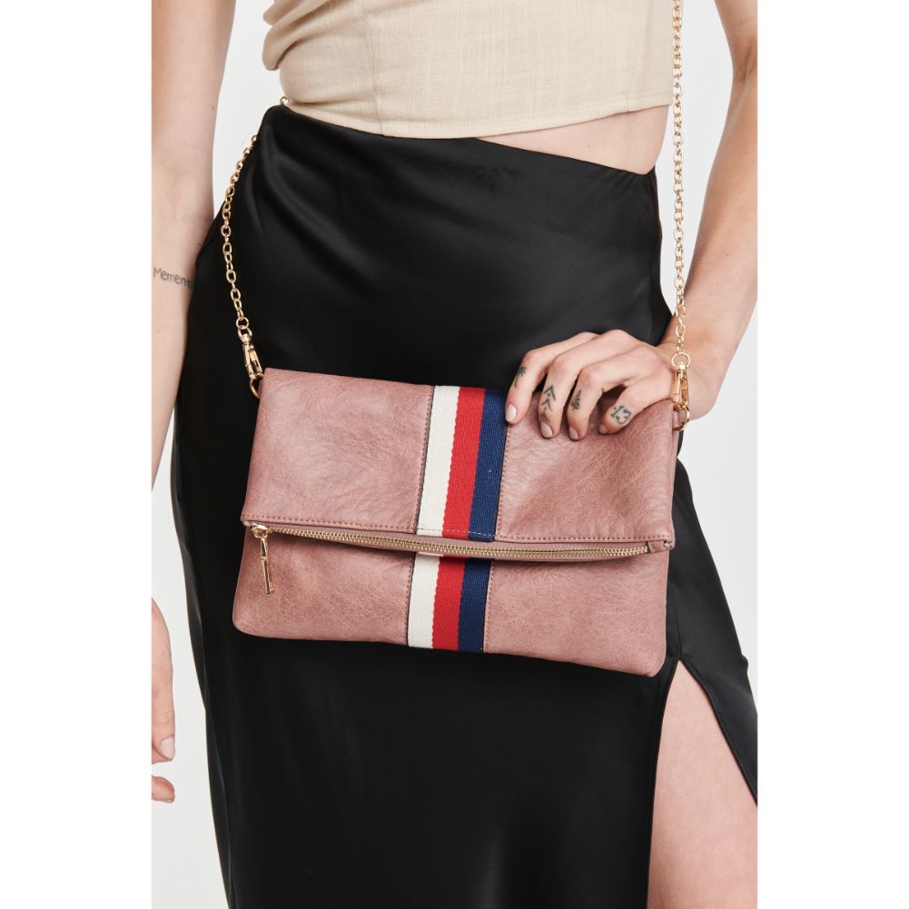 Woman wearing Mauve Sol and Selene Jules Clutch 842017116929 View 1 | Mauve