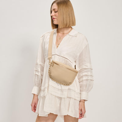 Woman wearing Natural Sol and Selene Gizelle Belt Bag 842017138068 View 1 | Natural