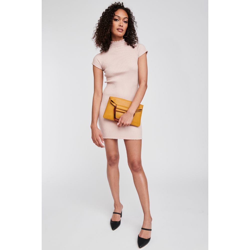 Woman wearing Mustard Moda Luxe Deschanel Crossbody 842017121046 View 3 | Mustard