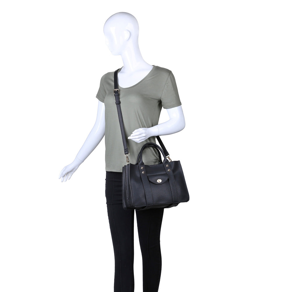 Product Image of Moda Luxe Rockefeller Satchel 842017115557 View 5 | Black