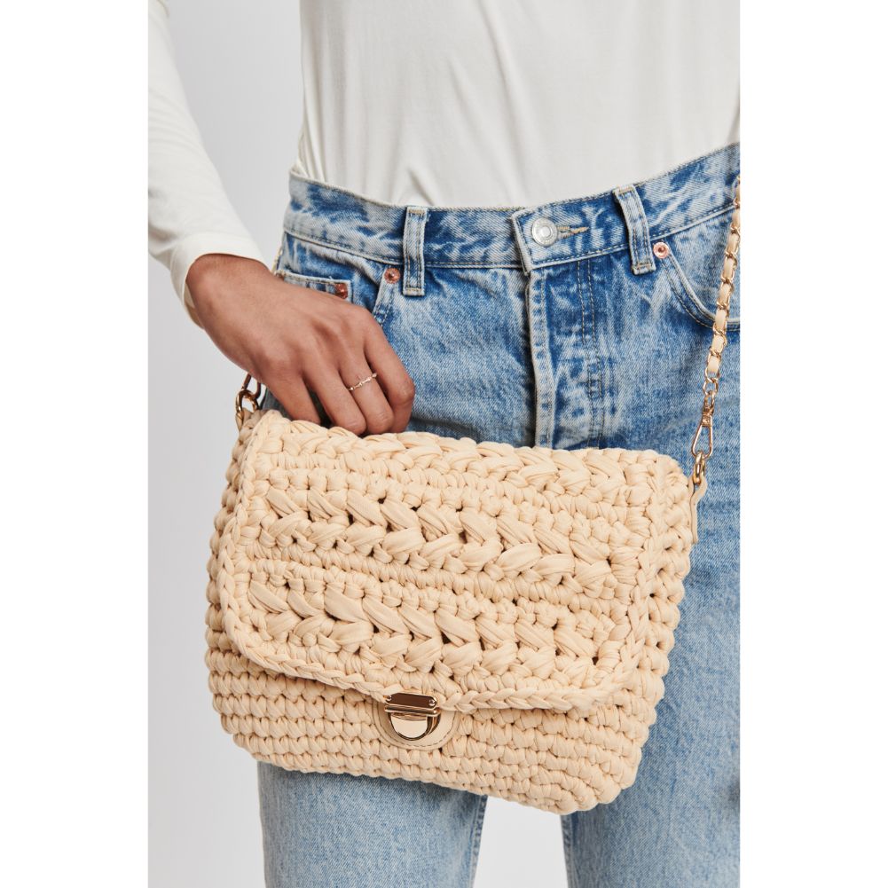 Woman wearing Natural Moda Luxe Annalise Crossbody 842017132257 View 1 | Natural