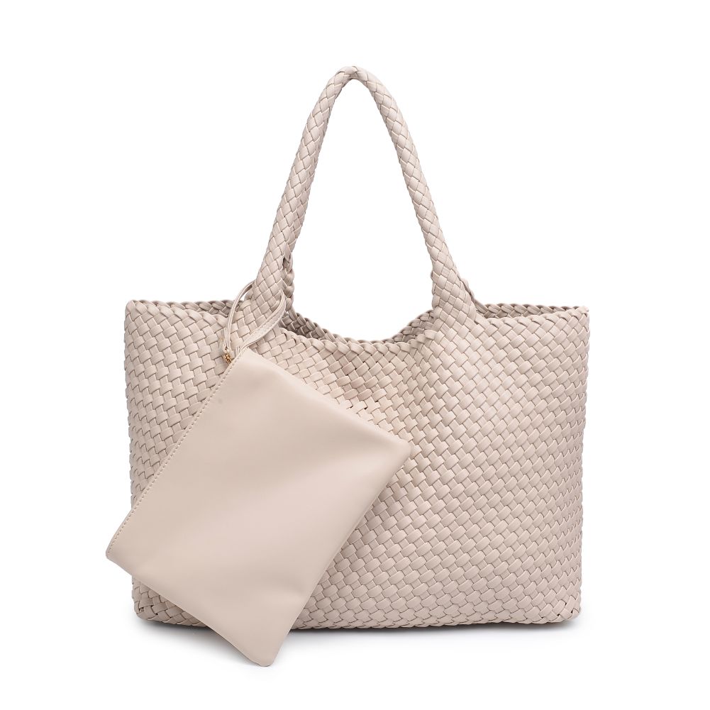 Woman wearing Ivory Moda Luxe Solana Tote 842017132158 View 5 | Ivory