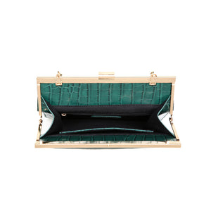 Moda Luxe Anastasia Croc Women : Clutches : Clutch 842017116493 | Emerald