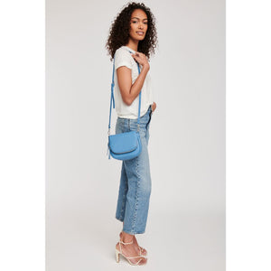 Woman wearing Blue Moda Luxe Diva Crossbody 842017127505 View 3 | Blue
