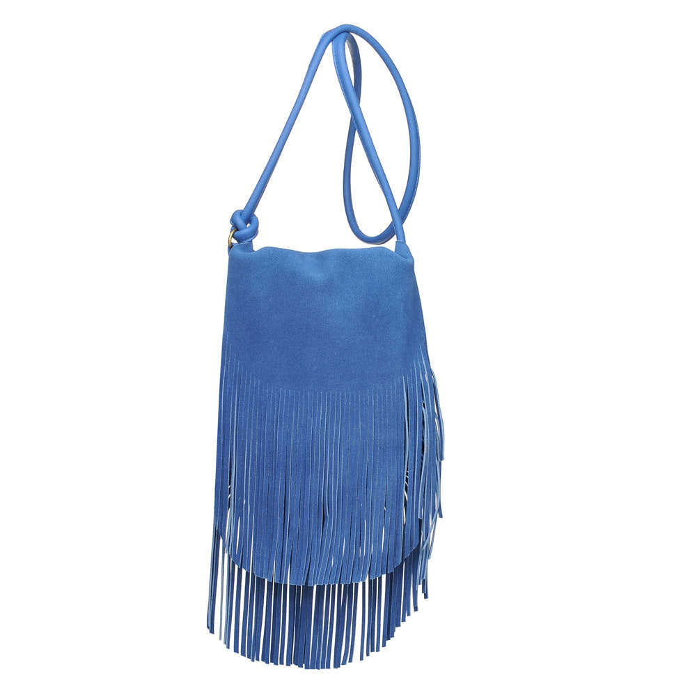 Moda Luxe, Bags, Moda Luxe Clutch Purse With Tassels And Shoulder Strap  Leather Beautiful Blue