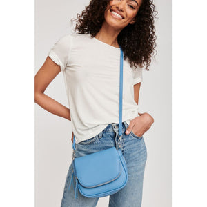 Woman wearing Blue Moda Luxe Diva Crossbody 842017127505 View 1 | Blue