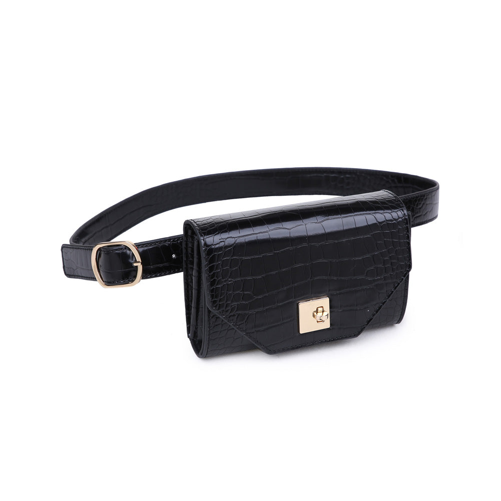 Moda Luxe Vera Croc Women : Crossbody : Belt Bag 842017115786 | Black