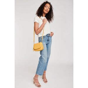 Woman wearing Mustard Moda Luxe Diva Crossbody 842017127499 View 3 | Mustard